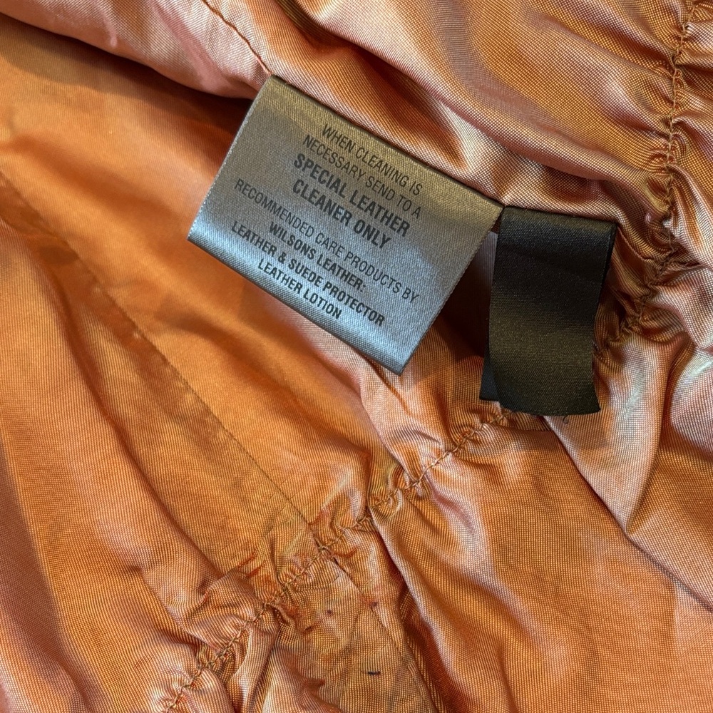 Wilsons Leather Women's Cream Snap Front Leather Jacket vintage - Picture 7 of 7